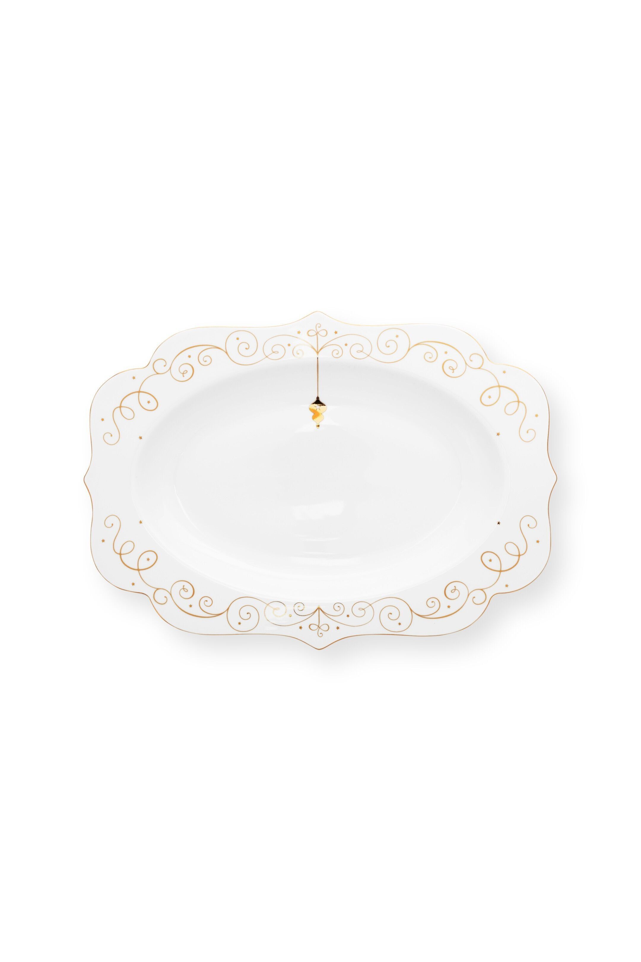 Royal Winter White oval serving dish - 40cm - PIP STUDIO