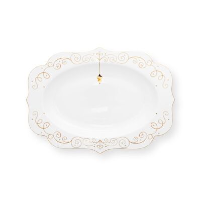 PIP - Plat de service ovale Royal Winter White - 40cm