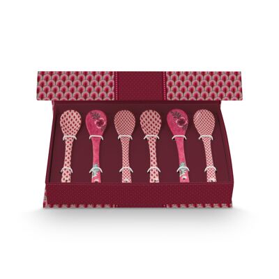 PIP - Caja de regalo con 6 cucharas rosas para el festival de las flores orientales - 13 cm