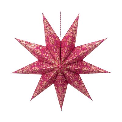 PIP - Suspension étoile en carton - Motifs - Rouge - 60cm