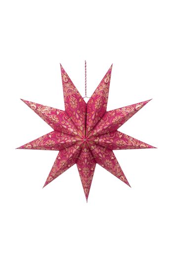 PIP - Suspension étoile en carton - Motifs - Rouge - 60cm 1