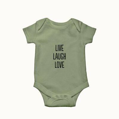 Live Laugh Love Strampler (olivgrün)