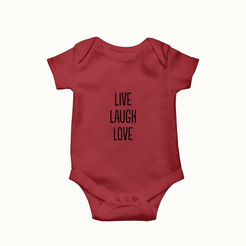 Live Laugh Love romper (burgundy)