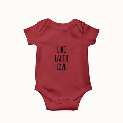 Live Laugh Love Strampler (burgunderrot)