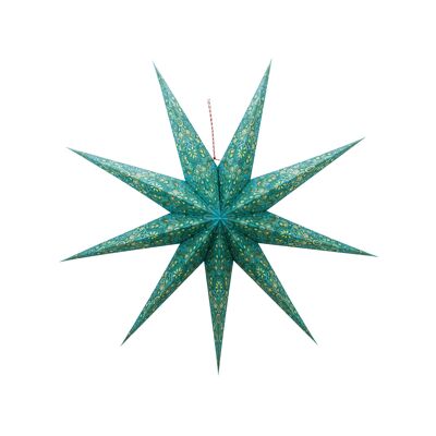 PIP - Lámpara colgante de estrella de cartón - Patrones - Verde - 110cm