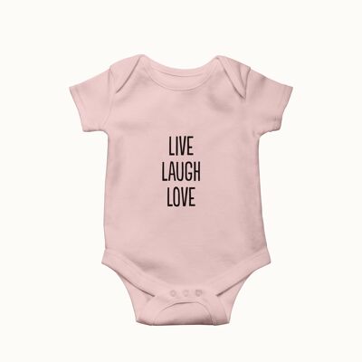 Live Laugh Love romper (soft pink)