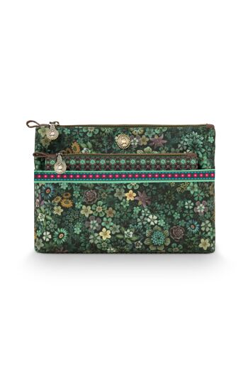 PIP - Cosmetic Bag Combi Tutti i Fiori Green 26x18x7.5cm/22x13x1cm 1