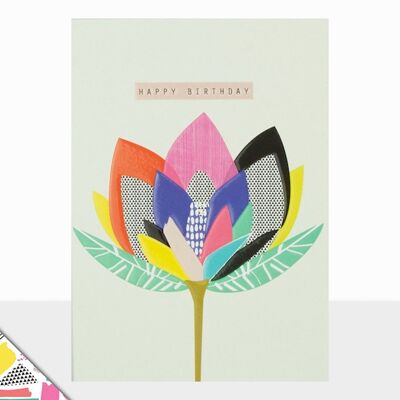 Biglietto d'auguri con fiore di loto - Rio Brights Buon compleanno fiore di loto