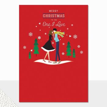 Carte de baiser de Noël - Little People Christmas Kiss