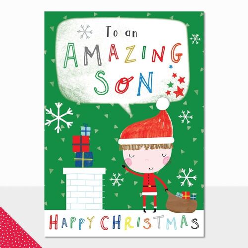 Son Christmas Card - Scribbles Happy Christmas Amazing Son