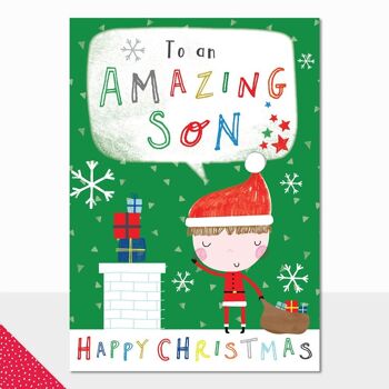 Carte de Noël pour fils - Griffonnages Joyeux Noël Amazing Son