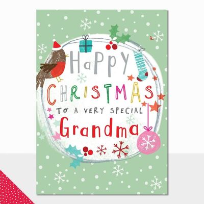 Tarjeta de Navidad de la abuela - Scribbles Feliz Navidad Especial Abuela