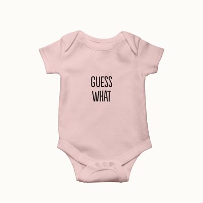Guess What romper (soft pink)