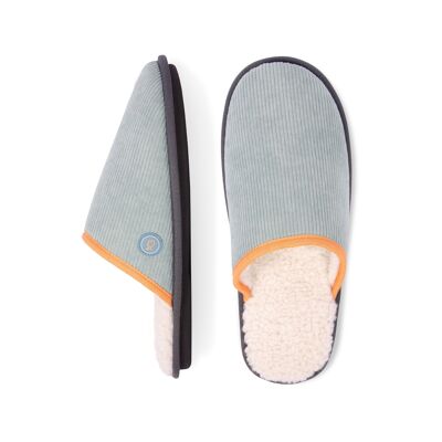 Aqua ribbed slippers