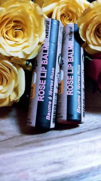 Baume à Lèvres Rose Bio 15 ml - 1 pièce - Emballage 100% papier 3