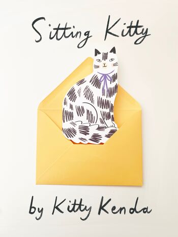 Kitty assis Carte de vœux 3