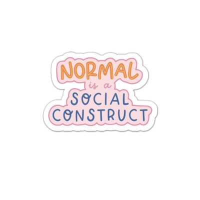 Normal es una pegatina de vinilo de construcción social