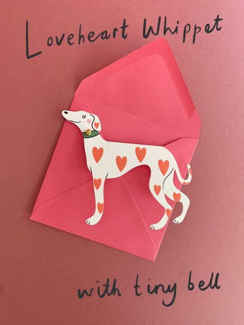 Loveheart Whippet Greeting Card