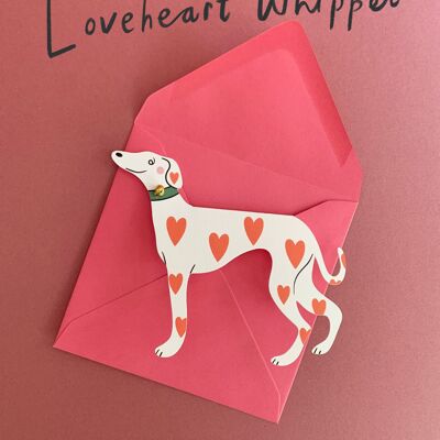 Loveheart Whippet Greeting Card