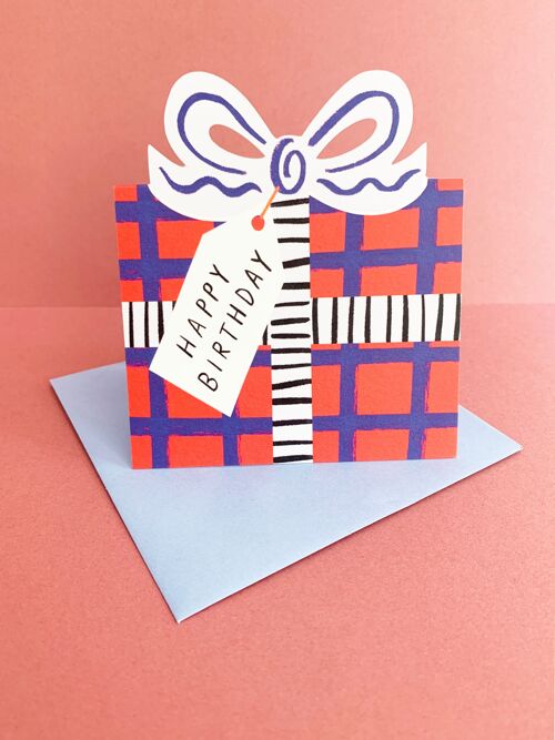 Birthday Bow Greeting Card - 4 colours
