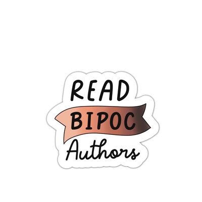 Leer autores BIPOC leyendo vinilo adhesivo