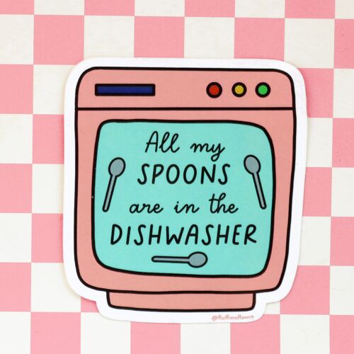 Spoons in dishwasher vinyl sticker