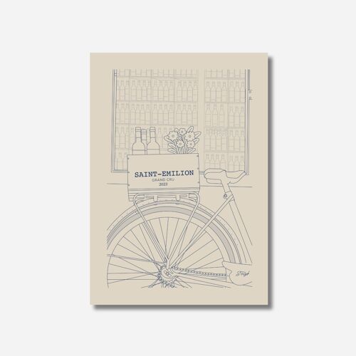 Poster "Saint Emilion à vélo" - Affiche France