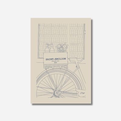 Poster „Saint Emilion mit dem Fahrrad“ – Poster Frankreich