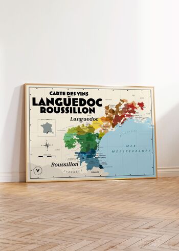 Carte des vins du Languedoc-Roussillon - Idée cadeau pour amoureux du vin 2