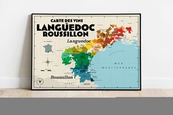 Carte des vins du Languedoc-Roussillon - Idée cadeau pour amoureux du vin 3