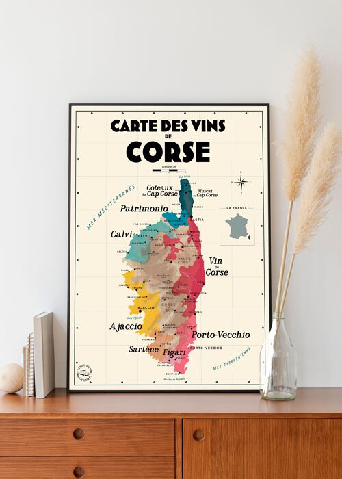 Carte des vins de Corse - Idée cadeau pour amoureux du vin