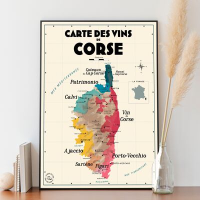 Carte des vins de Corse - Idée cadeau pour amoureux du vin