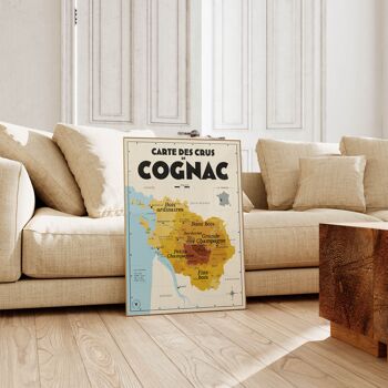 Carte des crus de Cognac - Idée cadeau pour amoureux du vin 3