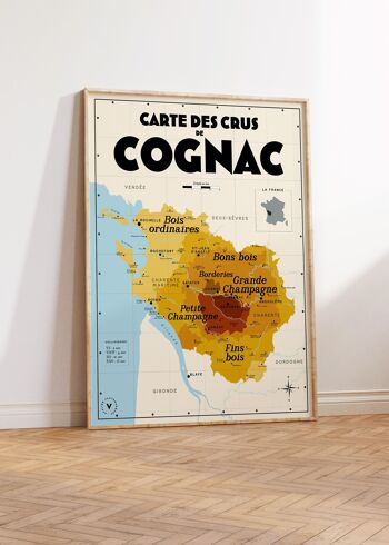 Carte des crus de Cognac - Idée cadeau pour amoureux du vin 4