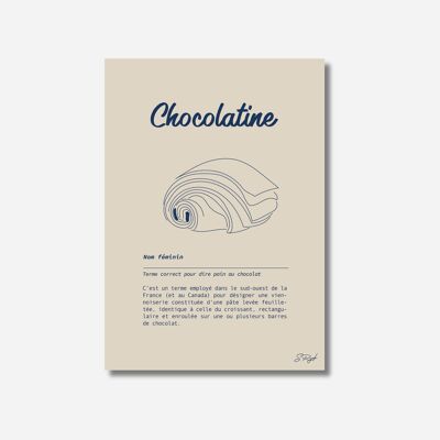 Cartel de definición de chocolate - cartel de viennoiserie francesa