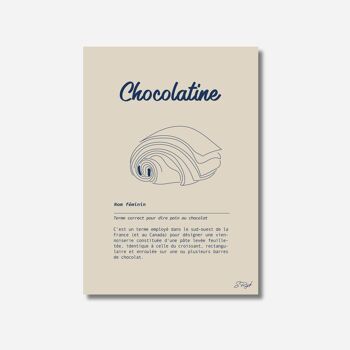 Poster définition chocolatine - affiche viennoiserie Française 1