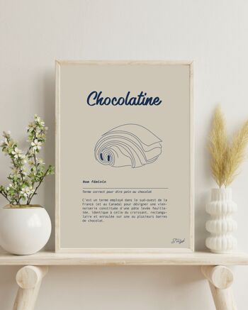 Poster définition chocolatine - affiche viennoiserie Française 3