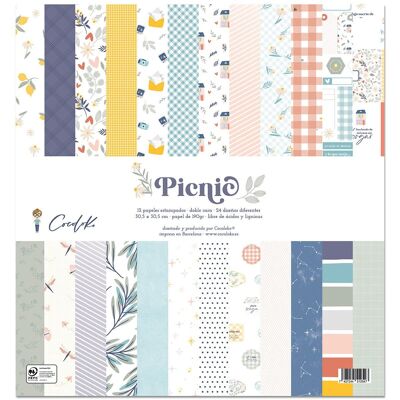 Pad of 12 papers 12"x12" Picnic SPANISH