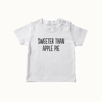 T-shirt plus doux que la tarte aux pommes (blanc alpin) 1