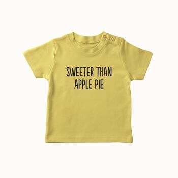 T-shirt plus doux que la tarte aux pommes (jaune oker) 1