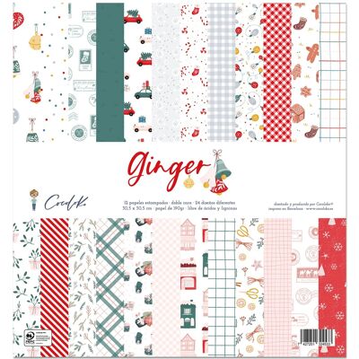 Pad of 12 papers 12"x12" Ginger