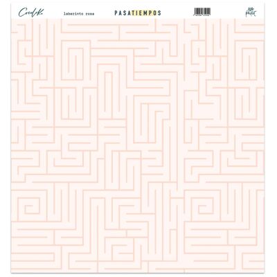 HOBBIES "labirinto rosa" in carta monofacciale 12x12