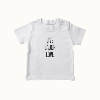 T-shirt Live Laugh Love (blanc alpin) 1