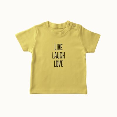 T-shirt Live Laugh Love (giallo oker)
