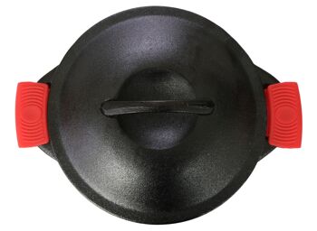 Maniques en silicone (paquet de 2), couvercles de poignée pour woks en fonte, casseroles et fours hollandais 2