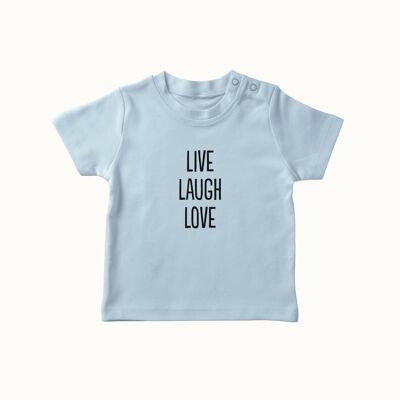 T-shirt Live Laugh Love (bleu ciel)
