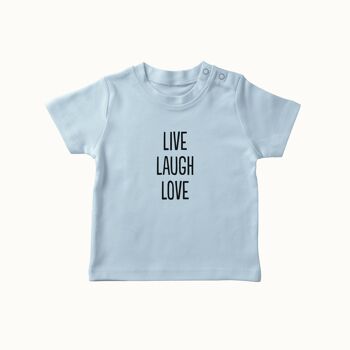 T-shirt Live Laugh Love (bleu ciel) 1