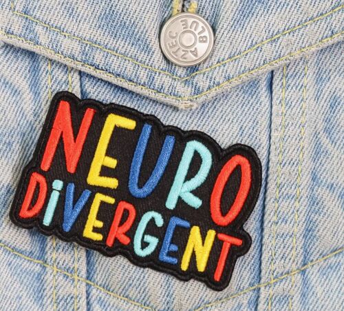 Neurodivergent embroirdered iron-on patch