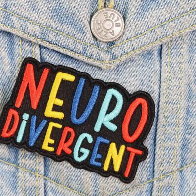 Neurodivergent embroirdered iron-on patch