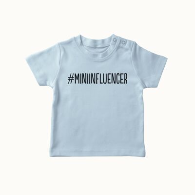 Camiseta #miniinfluencer (azul cielo)